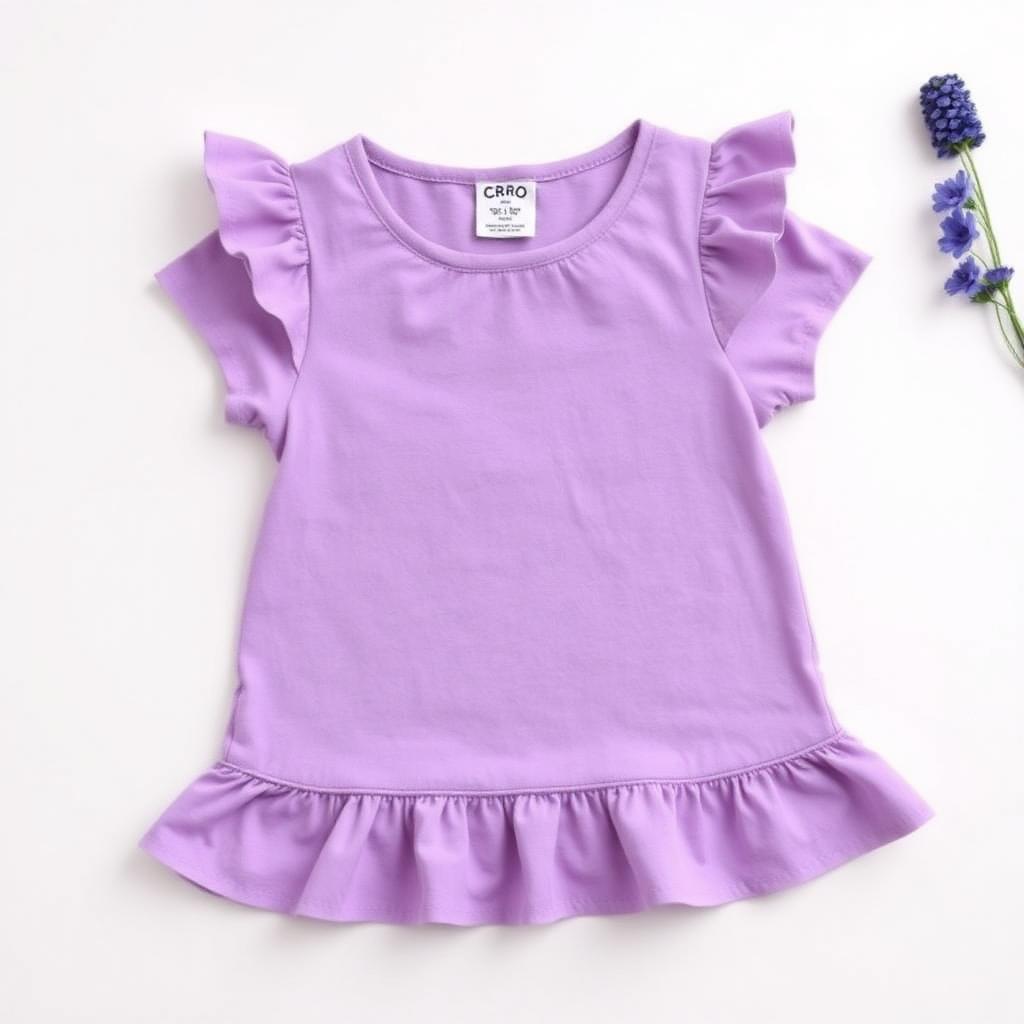 Girls Purple Ruffle Top